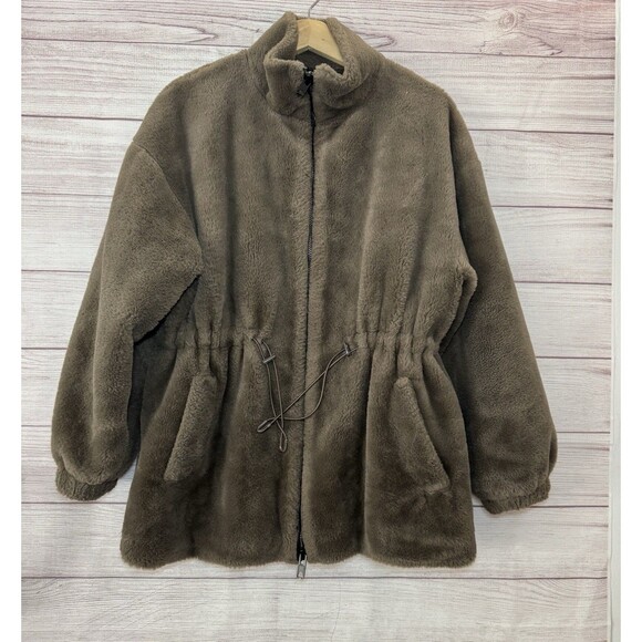 Zara Brown Faux Fur Women's Jacket, Medium - Picture 1 of 11